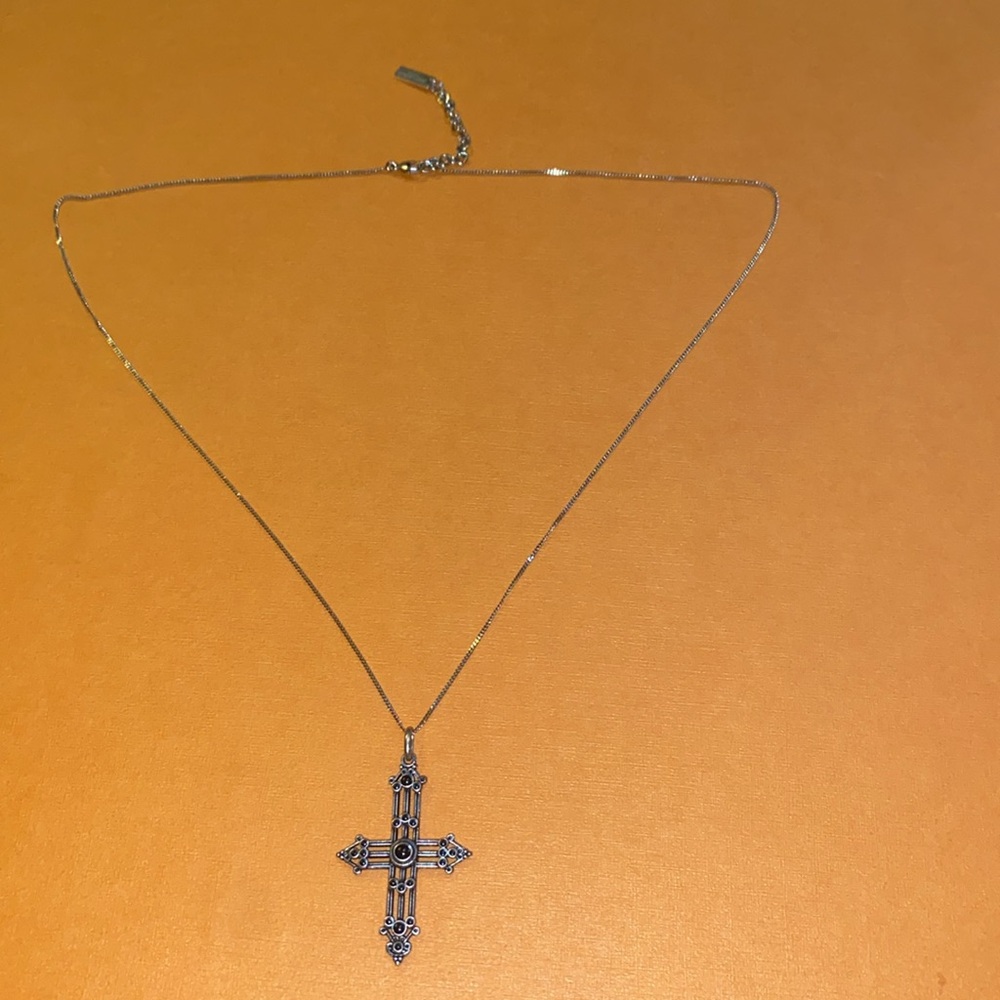 Saint Laurent Long Romantic Cross Charm Necklace in Metal 687161 - Picture 2 of 6